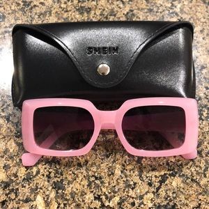 Shein light pink rectangle sunglasses